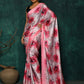 Designer Satin Pink Digital Print Saree