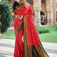 Contemporary Satin Silk Pink Patch Border Saree