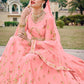 Lehenga Choli Net Satin Silk Pink Diamond Lehenga Choli