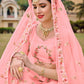 Lehenga Choli Net Satin Silk Pink Diamond Lehenga Choli