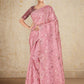 Trendy Saree Satin Silk Pink Embroidered Saree