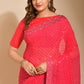 Classic Georgette Pink Embroidered Saree