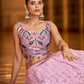 A Line Lehenga Georgette Pink Embroidered Lehenga Choli