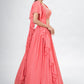 A Line Lehenga Georgette Pink Mukesh Work Lehenga Choli