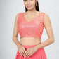 A Line Lehenga Georgette Pink Mukesh Work Lehenga Choli