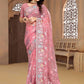 Trendy Saree Net Pink Cord Work Saree