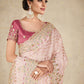 Designer Organza Pink Embroidered Saree