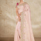Designer Organza Pink Embroidered Saree