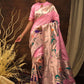 Classic Silk Pink Meenakari Saree