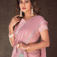 Contemporary Georgette Organza Silk Pink Embroidered Saree