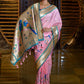Contemporary Silk Pink Meenakari Saree