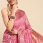 Contemporary Soft Cotton Pink Weaving Saree