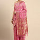 Contemporary Soft Cotton Pink Weaving Saree