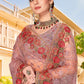 Classic Net Pink Embroidered Saree