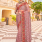 Classic Net Pink Embroidered Saree