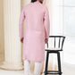 Kurta Pyjama Cotton Pink Fancy Work Mens