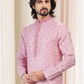 Kurta Pyjama Cotton Pink Fancy Work Mens