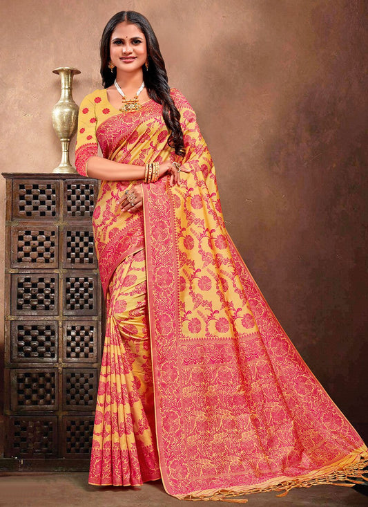 Traditional Saree Silk Pink Weaving Saree