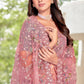 Trendy Saree Net Pink Embroidered Saree