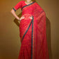 Trendy Saree Georgette Pink Foil Print Saree