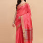 Contemporary Tussar Silk Pink Woven Saree