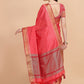 Contemporary Tussar Silk Pink Woven Saree