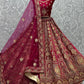 Lehenga Choli Velvet Pink Dori Work Lehenga Choli