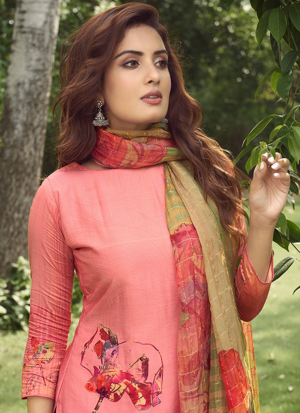 Salwar Suit Silk Viscose Pink Digital Print Salwar Kameez