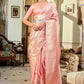 Classic Banarasi Silk Pink Weaving Saree