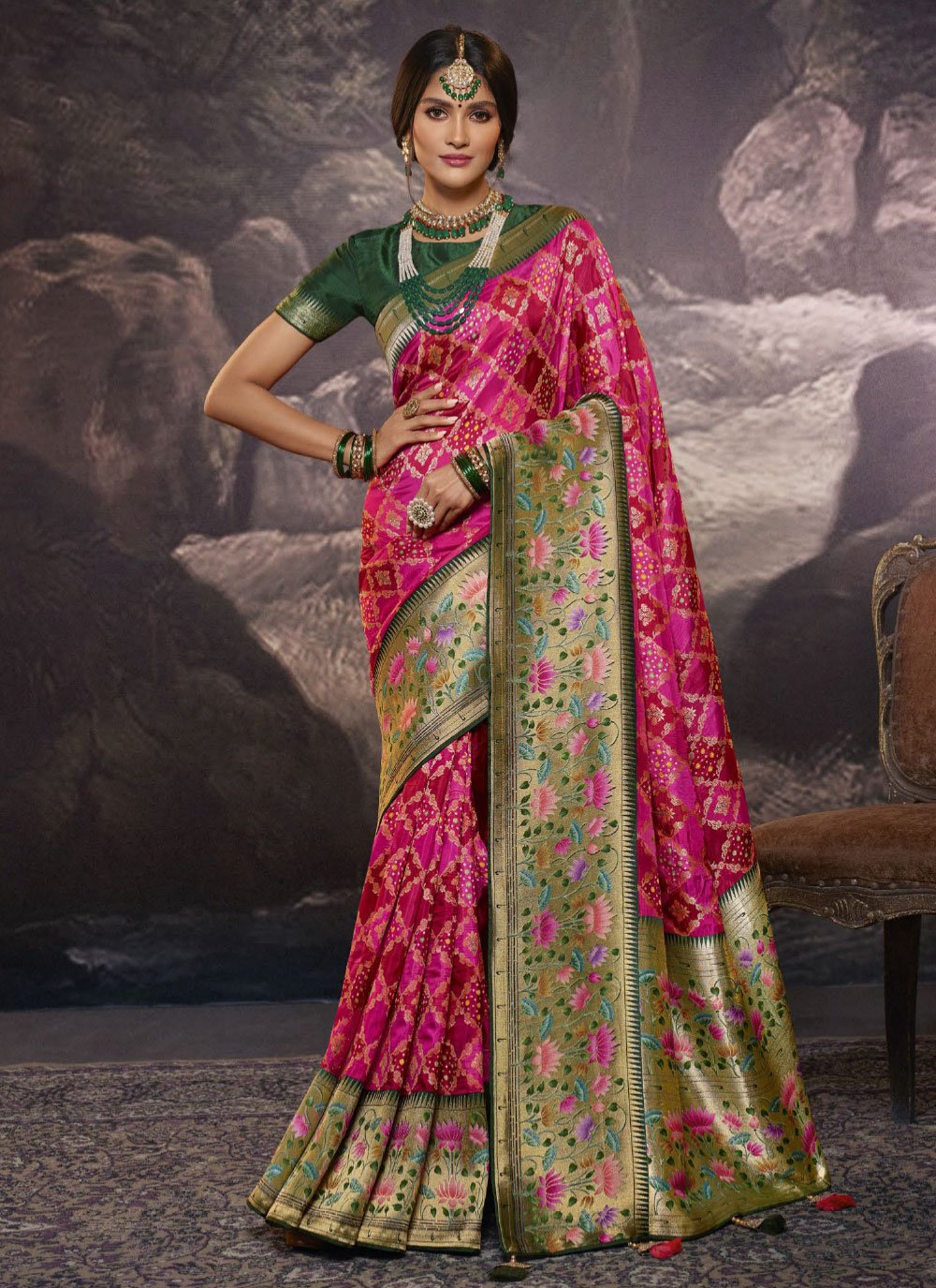 Classic Viscose Pink Weaving Saree