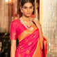 Trendy Saree Handloom Silk Pink Weaving Saree