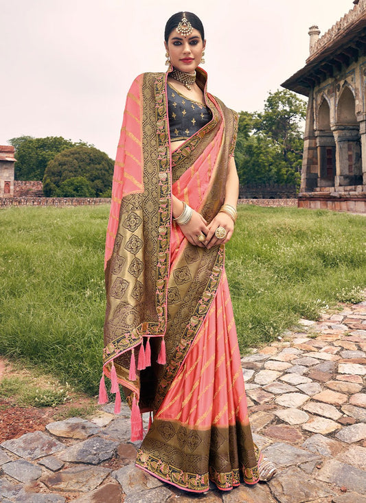 Contemporary Silk Pink Weaving Saree