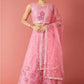 A Line Lehenga Net Pink Embroidered Lehenga Choli