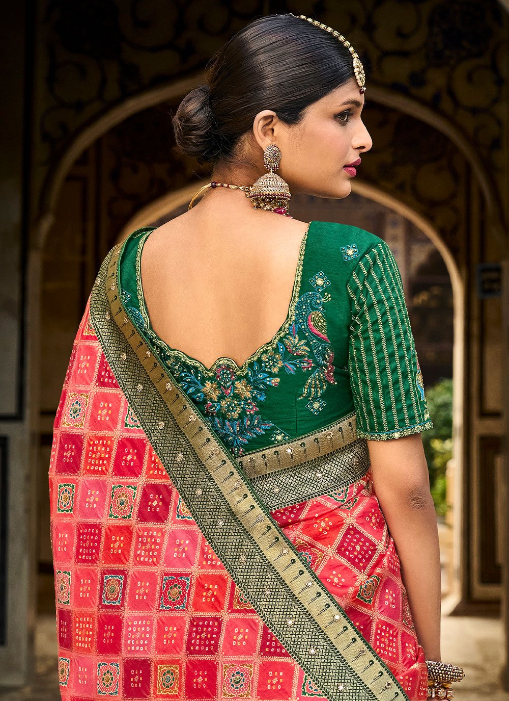 Classic Silk Pink Embroidered Saree