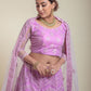 Lehenga Choli Net Pink Embroidered Lehenga Choli