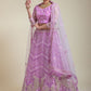 Lehenga Choli Net Pink Embroidered Lehenga Choli