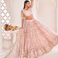 Lehenga Choli Net Pink Embroidered Lehenga Choli