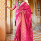 Trendy Saree Silk Pink Foil Print Saree