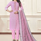 Pant Style Suit Handloom Cotton Pink Woven Salwar Kameez