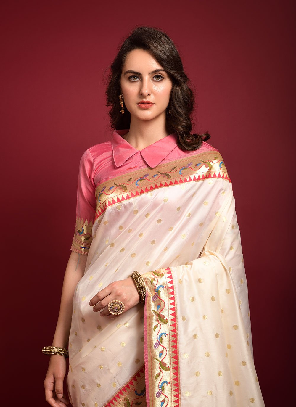 Classic Silk Pink Woven Saree