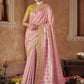 Trendy Saree Pure Dola Pink Patch Border Saree