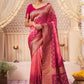 Trendy Saree Raw Silk Pink Woven Saree