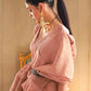 Trendy Saree Handloom Silk Tissue Pink Weaving Saree