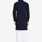 Indo Western Blended Cotton Blue Plain Mens