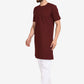 Kurta Pyjama Blended Cotton Maroon Plain Mens