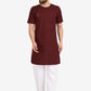 Kurta Pyjama Blended Cotton Maroon Plain Mens