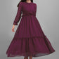 Designer Gown Georgette Burgundy Plain Gown