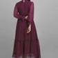 Designer Gown Georgette Burgundy Plain Gown