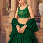 Lehenga Choli Chinon Green Plain Lehenga Choli