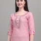 Casual Kurti Cotton Khadi Pink Plain Kurtis